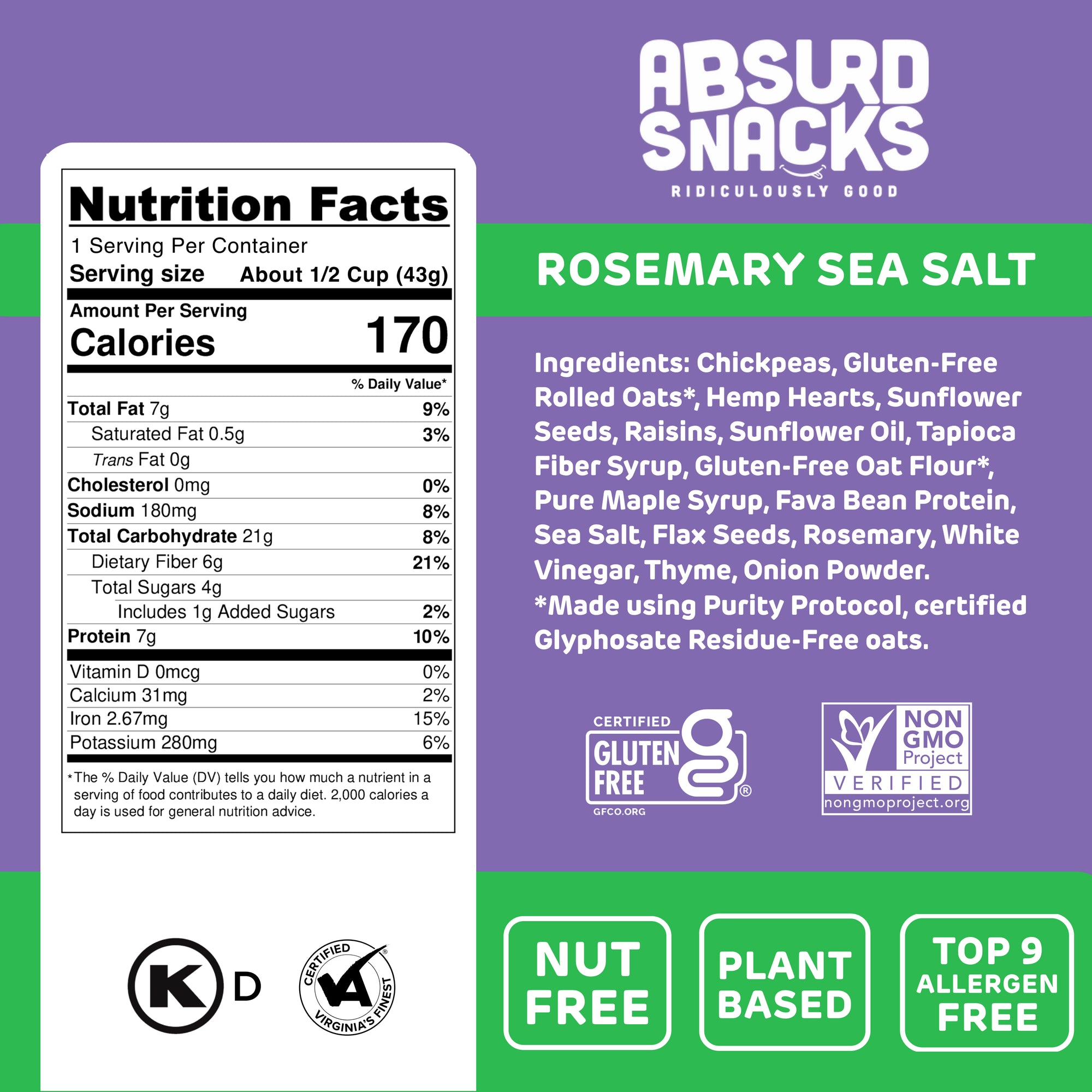 Rosemary Sea Salt Crunch Mix | Single Serve