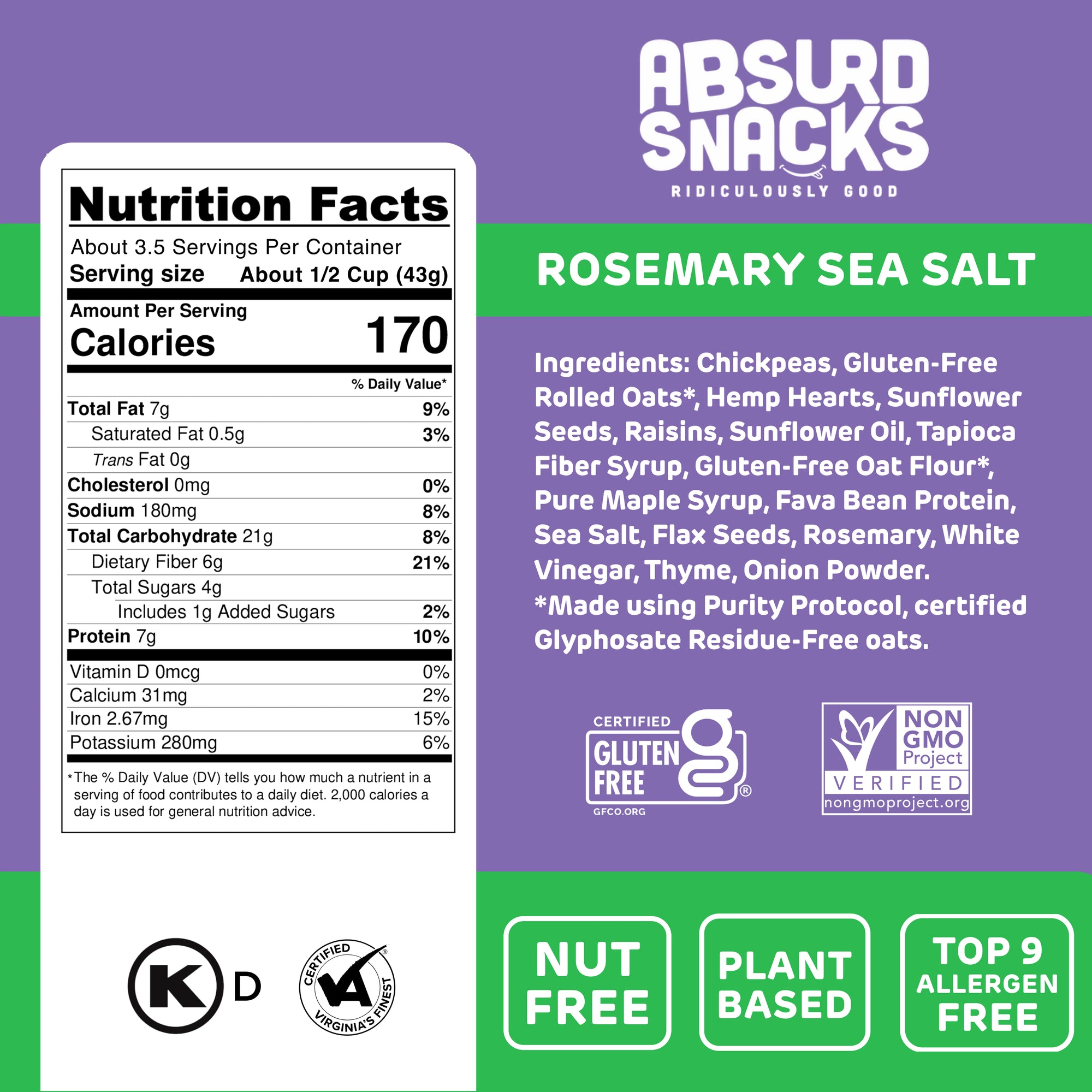 Rosemary Sea Salt Crunch Mix | Family Size